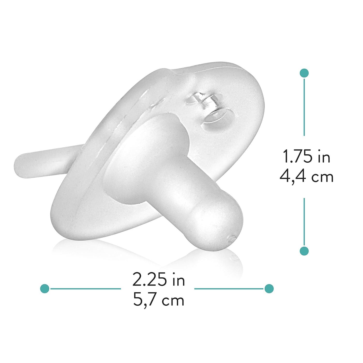 image:imageEvenflo Feeding Balance Plus Stage 1 Cylindrical Baby Newborn and Infant Pacifier Developed with Pediatric Feeding Specialists 0 to 6 Months Clear Pack of 6Clear