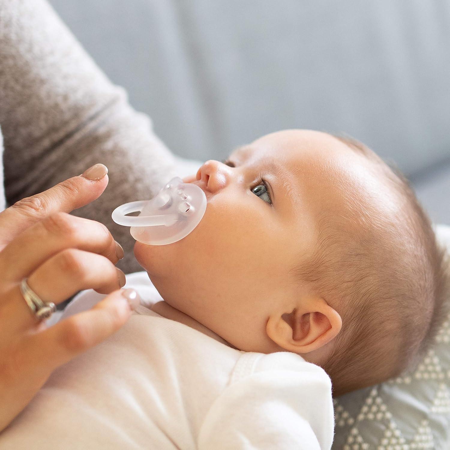 image:imageEvenflo Feeding Balance Plus Stage 1 Cylindrical Baby Newborn and Infant Pacifier Developed with Pediatric Feeding Specialists 0 to 6 Months Clear Pack of 6Clear