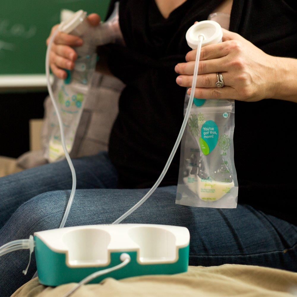 image:imageEvenflo Feeding Black Pumping Accessories Tote for Breastfeeding with Milk Collection Bottles Bags and Breast Pump Adapters