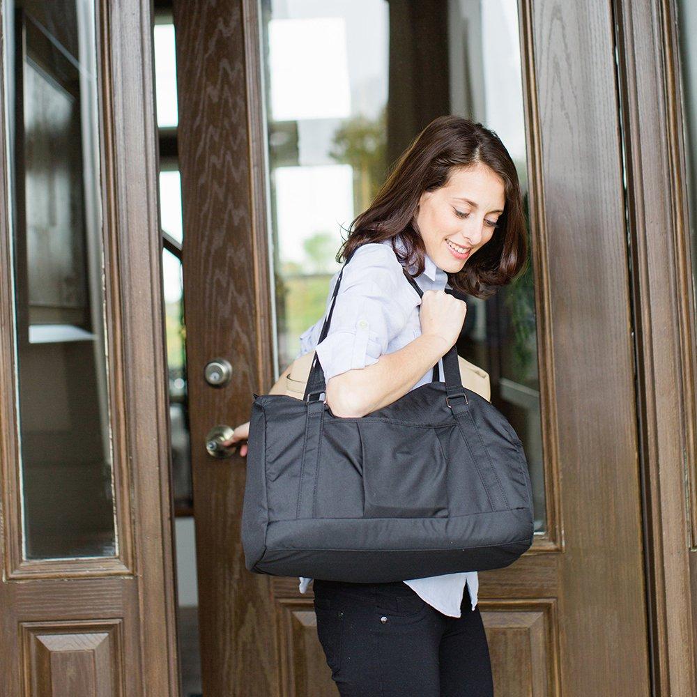 image:imageEvenflo Feeding Black Pumping Accessories Tote for Breastfeeding with Milk Collection Bottles Bags and Breast Pump Adapters