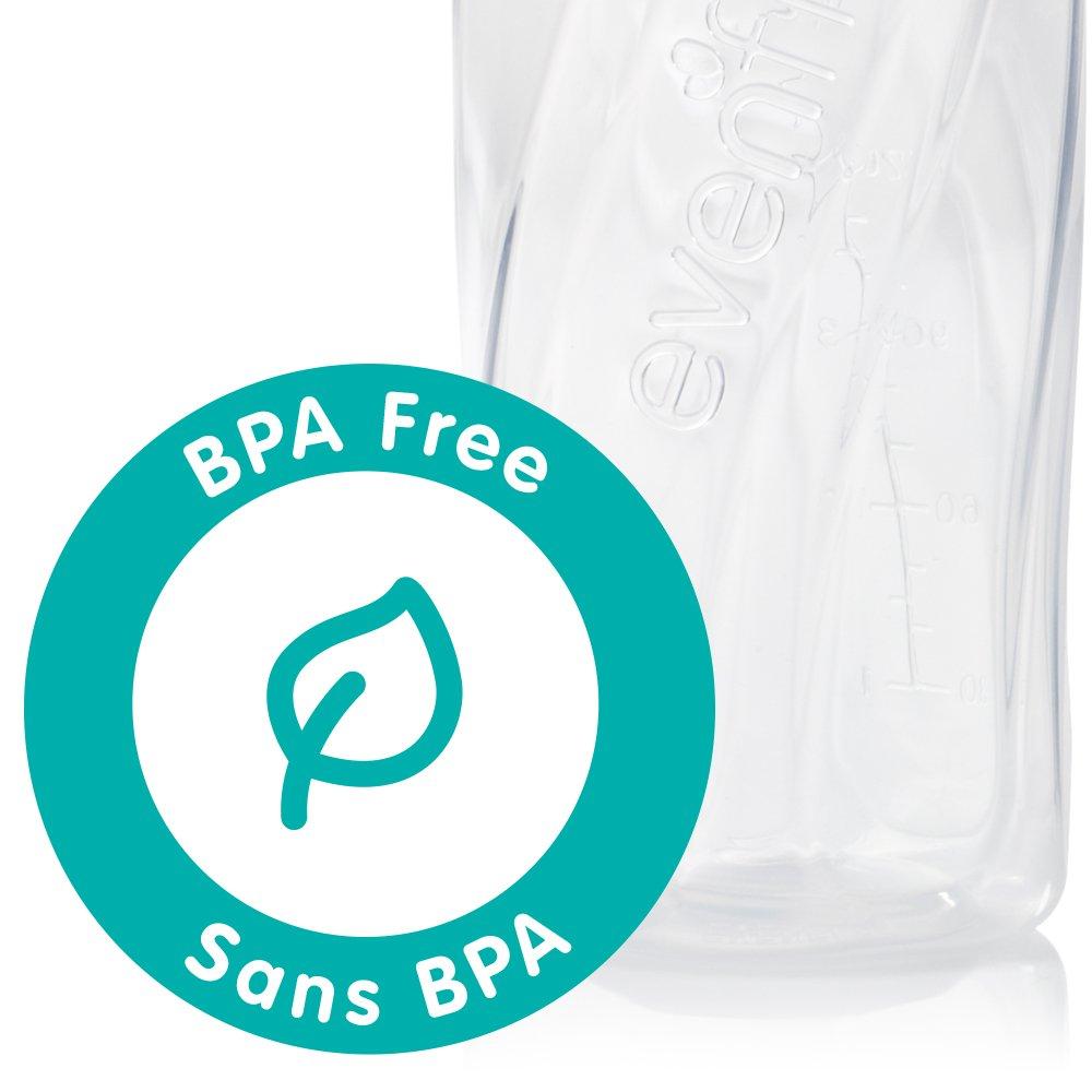 image:imageEvenflo Feeding Classic Clear Plastic Standard Neck Bottles for Baby Infant and Newborn TealGreenBlue 8 Ounce Pack of 12Teal Green Blue