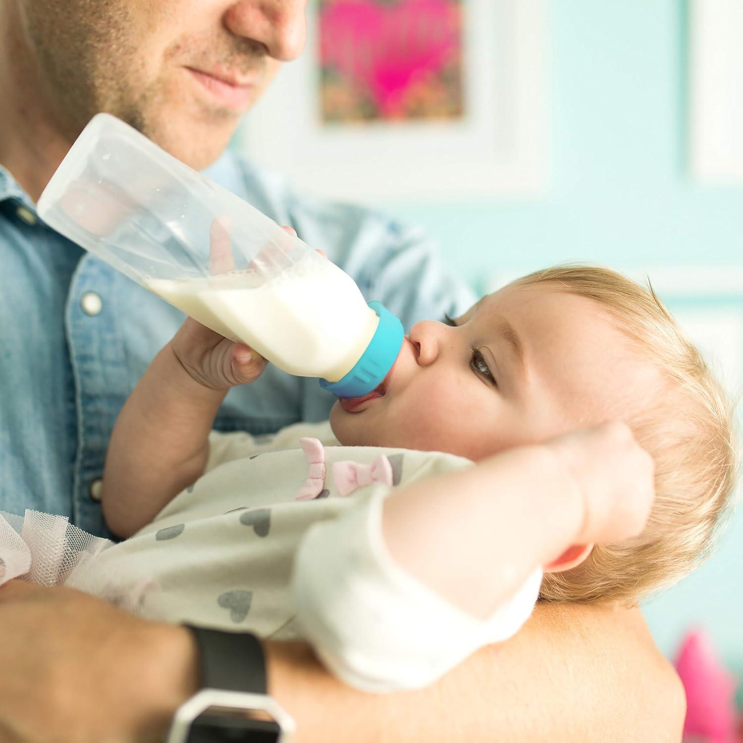 image:imageEvenflo Feeding Classic Clear Plastic Standard Neck Bottles for Baby Infant and Newborn TealGreenBlue 8 Ounce Pack of 12Teal Green Blue