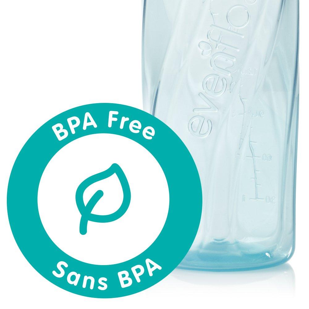 image:imageEvenflo Feeding Classic Clear Plastic Standard Neck Bottles for Baby Infant and Newborn TealGreenBlue 8 Ounce Pack of 12Transparent