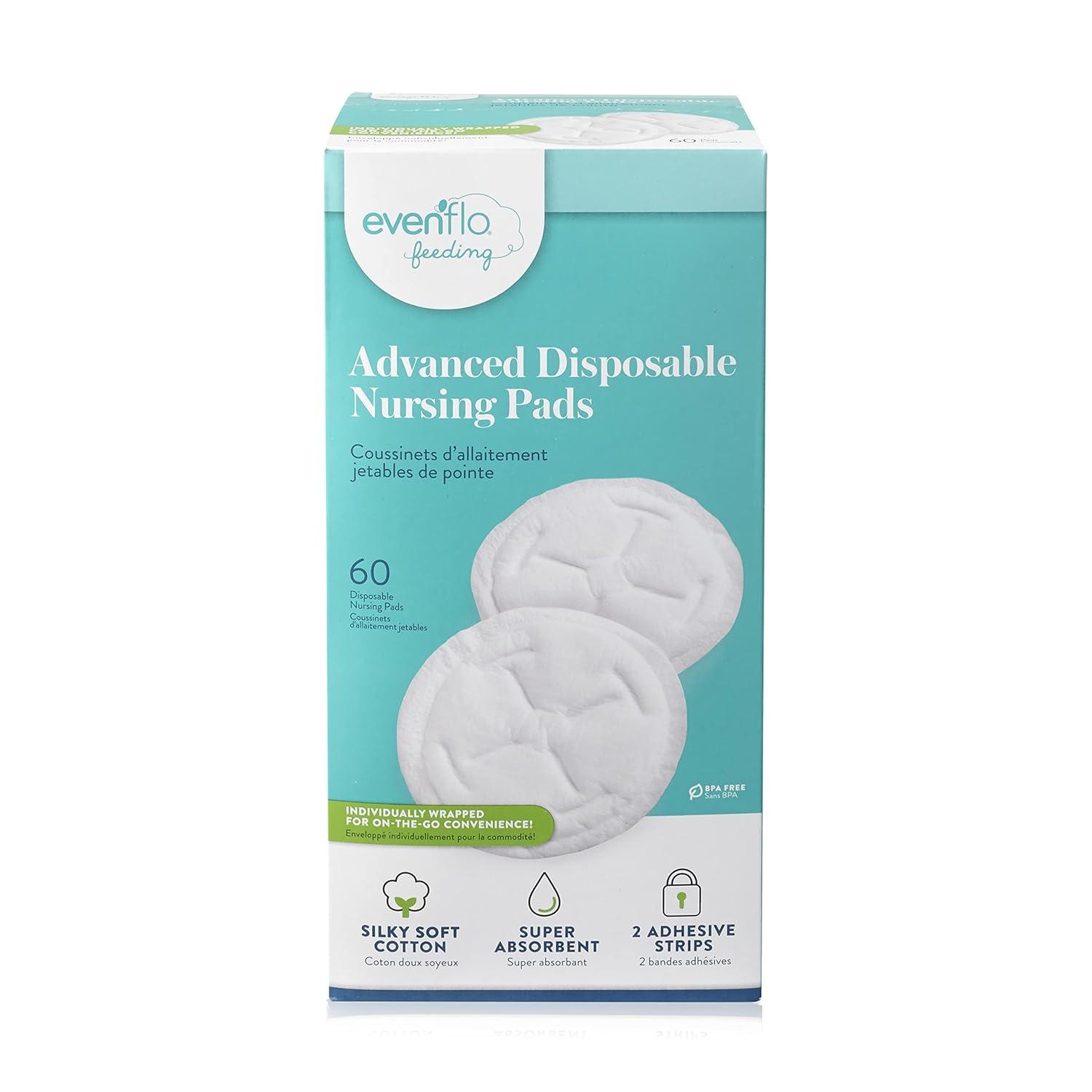 image:imageEvenflo Feeding Disposable Breast Pads for Nursing Women Breathable and High Absorbency White 60 CountWhite