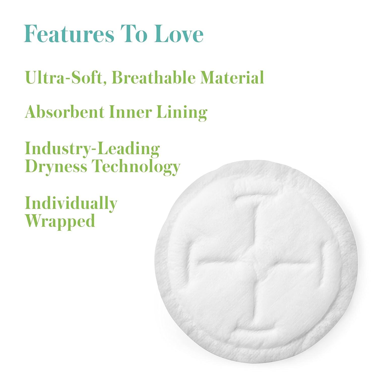 image:imageEvenflo Feeding Disposable Breast Pads for Nursing Women Breathable and High Absorbency White 60 CountWhite
