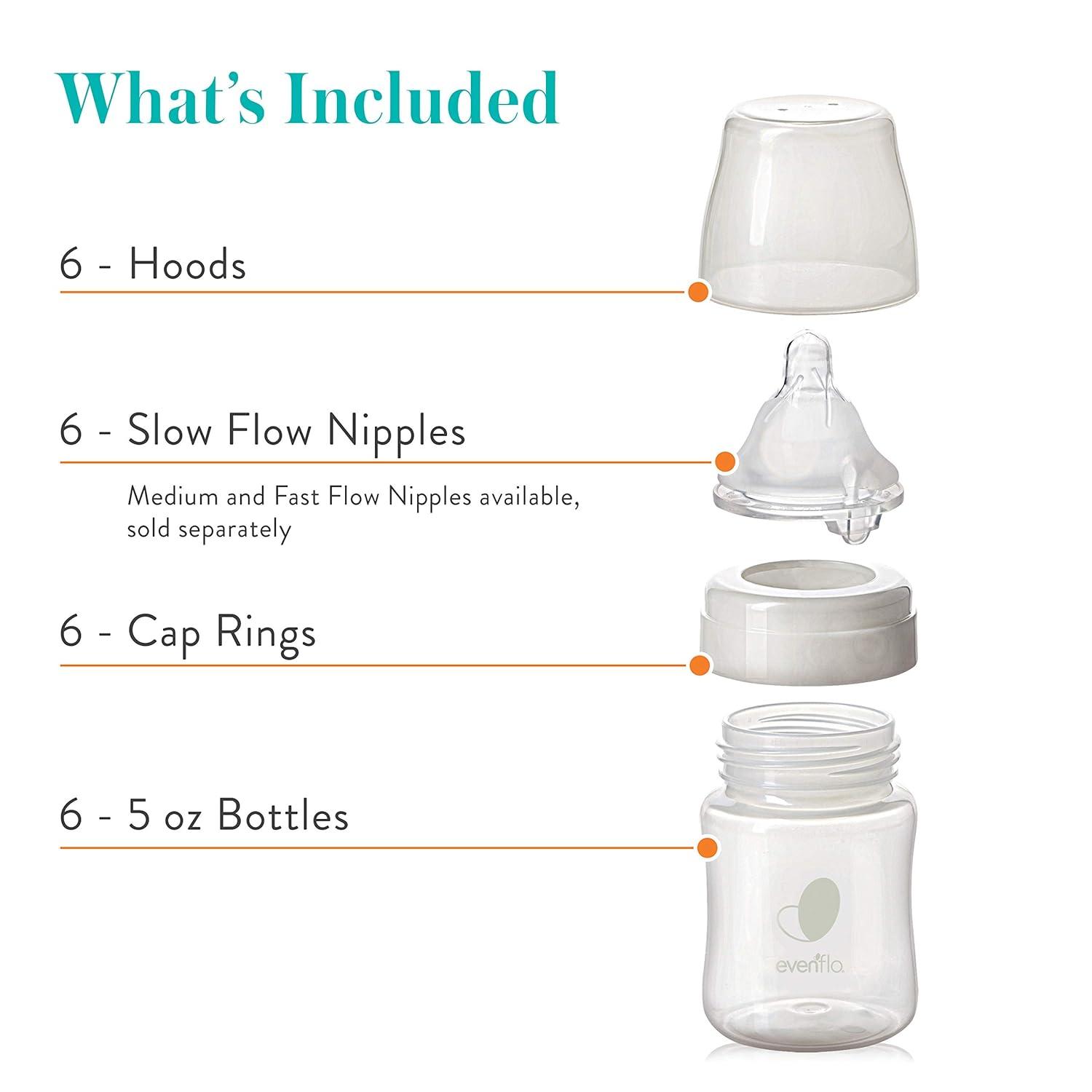 image:imageEvenflo Feeding Premium Proflo Venting Balance Plus Wide Neck Baby Newborn and Infant Bottles Developed by Pediatric Feeding Specialists 5 Ounce Pack of 66 Count Pack of 3