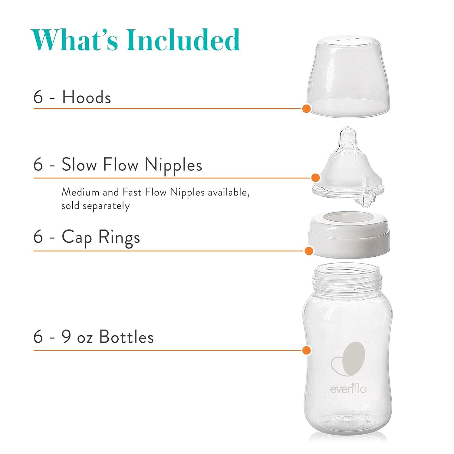 image:imageEvenflo Feeding Premium Proflo Venting Balance Plus Wide Neck Baby Newborn and Infant Bottles Helps Reduce Colic 9 Ounce Pack of 66 Count Pack of 1