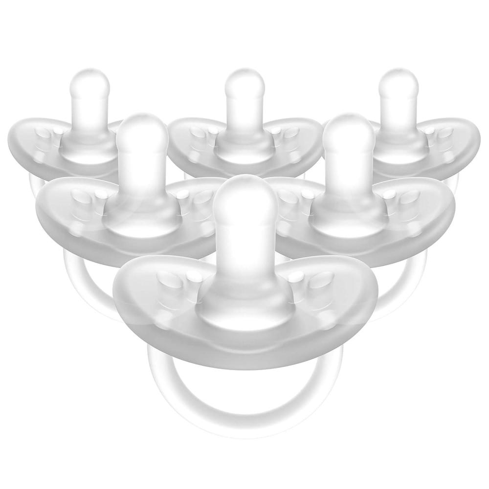 image:imageEvenflo Feeding Balance Plus Stage 1 Cylindrical Baby Newborn and Infant Pacifier Developed with Pediatric Feeding Specialists 0 to 6 Months Clear Pack of 6Clear