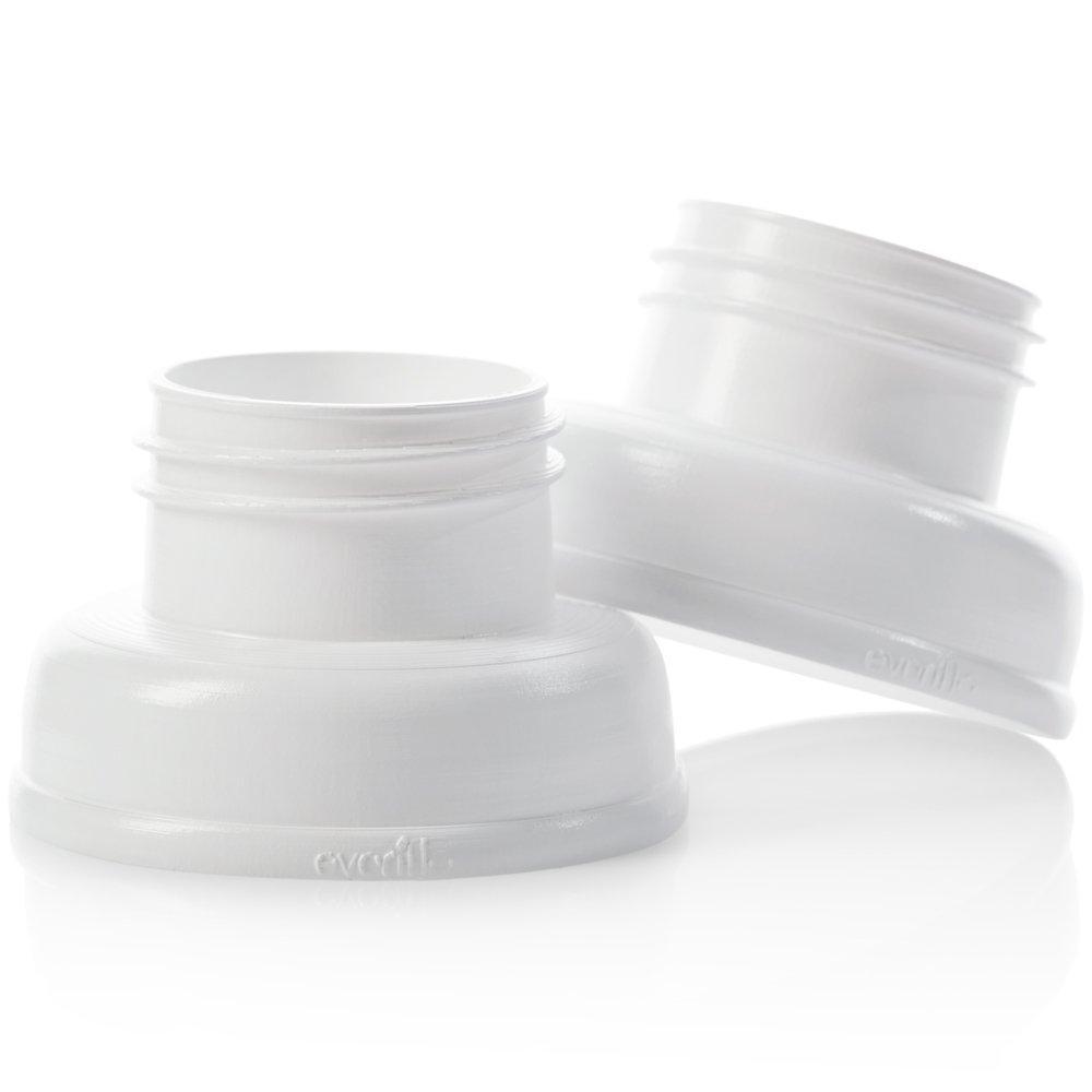 image:imageEvenflo Feeding Breast Pump Adapter to Balance Plus Wide Neck Baby Bottle Pack of 2 White 5142112
