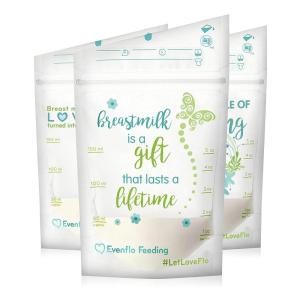 image:imageEvenflo Feeding Advanced Breast Milk Storage Bags for Breastfeeding  5 Ounces 25 Count
