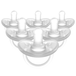 image:imageEvenflo Feeding Balance Plus Stage 1 Cylindrical Baby Newborn and Infant Pacifier  Developed with Pediatric Feeding Specialists  0 to 6 Months  Clear  Pack of 6Clear