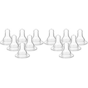 image:imageEvenflo Feeding Classic BPAFree Silicone Medium Flow Nipples  3 Months Clear6 Count Pack of 2