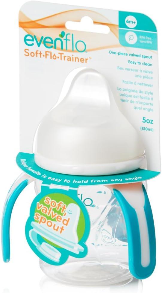 image:imageEvenflo Feeding Softflo Trainer Sippy Cup with Handle for Growing Baby and Toddler Clear 5 Ounce Pack of 15 Ounces