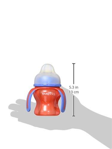 image:imageEvenflo Feeding Softflo Trainer Sippy Cup with Handle for Growing Baby and Toddler RedTeal 5 Ounce Pack of 2