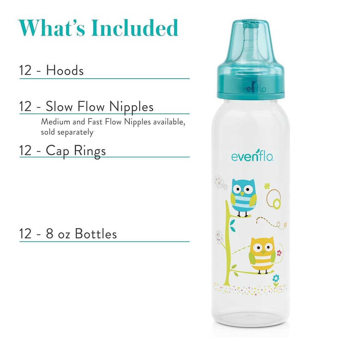 image:imageClassic Prints Polypropylene Bottles for Baby Infant and Newborn BlueGreenTeal 8 Ounce Pack of 121 Count Pack of 12