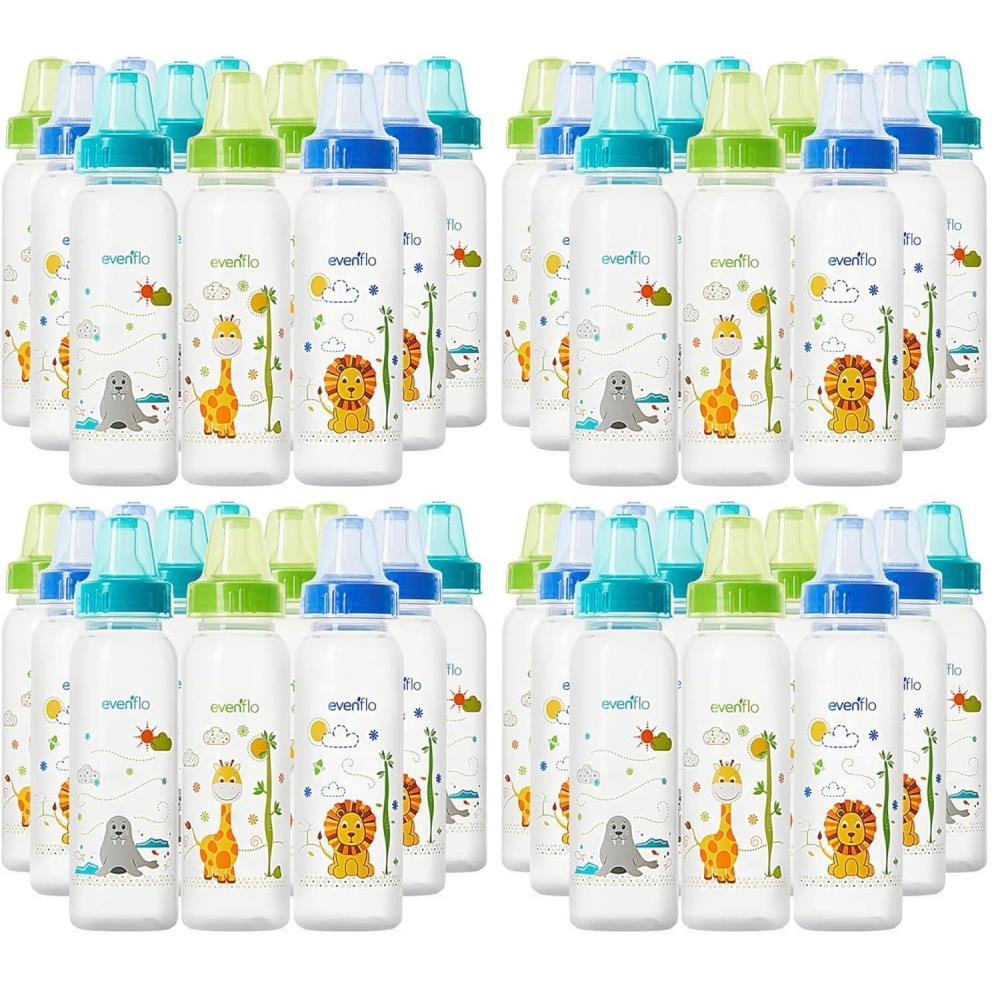 image:imageClassic Prints Polypropylene Bottles for Baby Infant and Newborn BlueGreenTeal 8 Ounce Pack of 121 Count Pack of 48