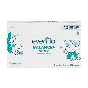 image:imageEvenflo Balance Wide Neck Baby Bottles Magic Friends Collection 9 oz 12 Pack